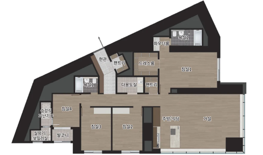 125A㎡ 세대 평면도
