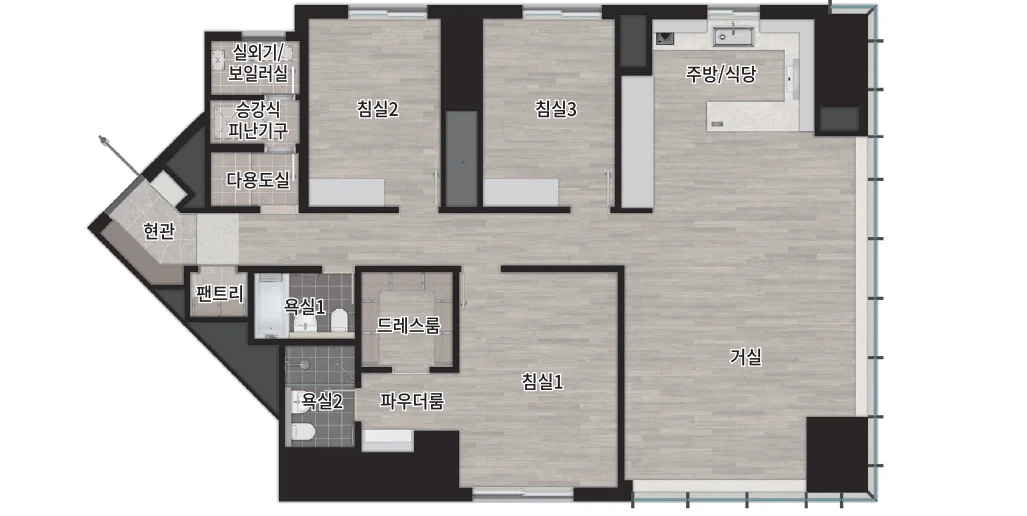 104B㎡ 세대 평면도
